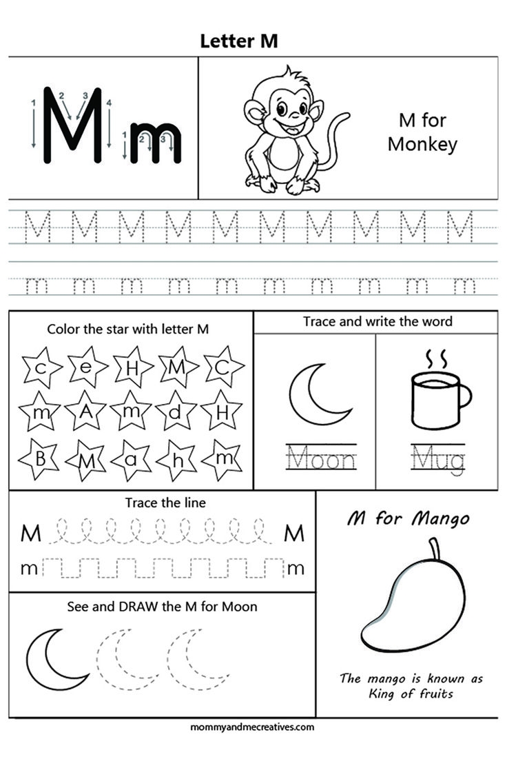 Letter M Printable Worksheet Letter Worksheets For Preschool 
