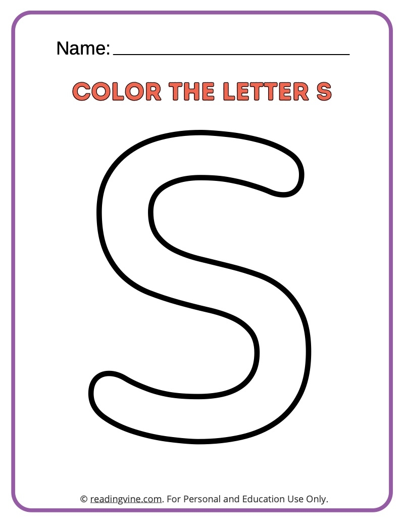 Letter S Worksheets For Preschool Free Printable