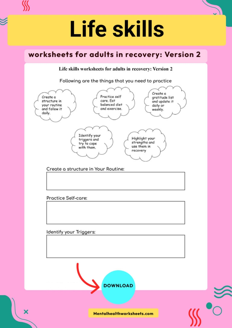 Life Skills Worksheets For Recovery SkillsWorksheets
