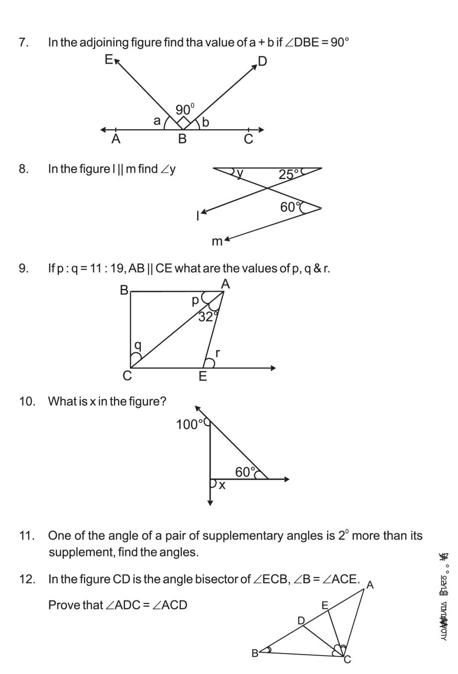 Lines And Angles Class 9 Worksheet Angleworksheets