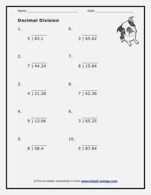 Long Division Free Worksheets Grade 6 Long Division Worksheets
