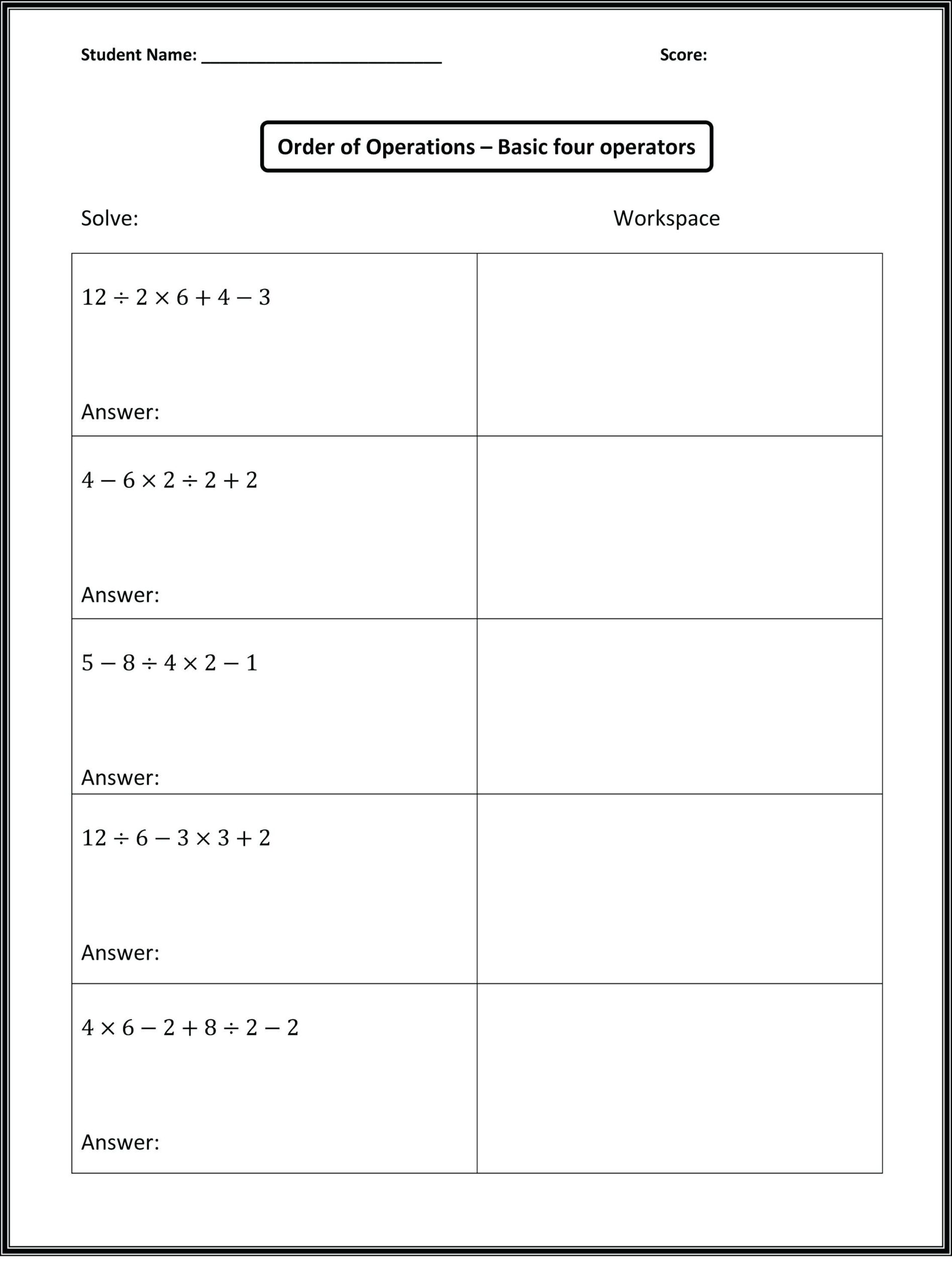 Math For Seventh Graders Worksheets