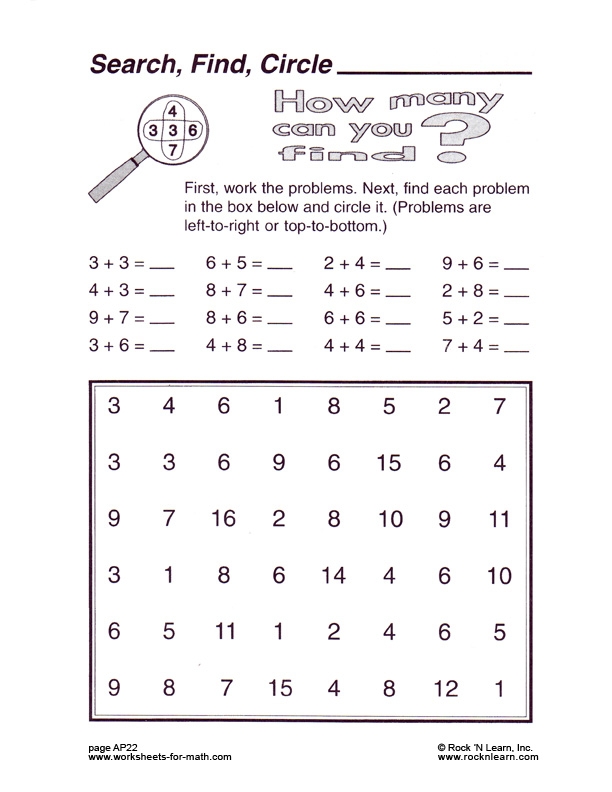 Math worksheet AP22