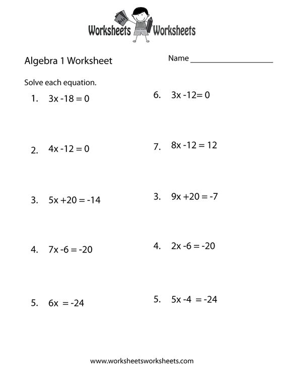 Math Worksheets 9th Grade Algebra 1 155536 Free Worksheets Samples