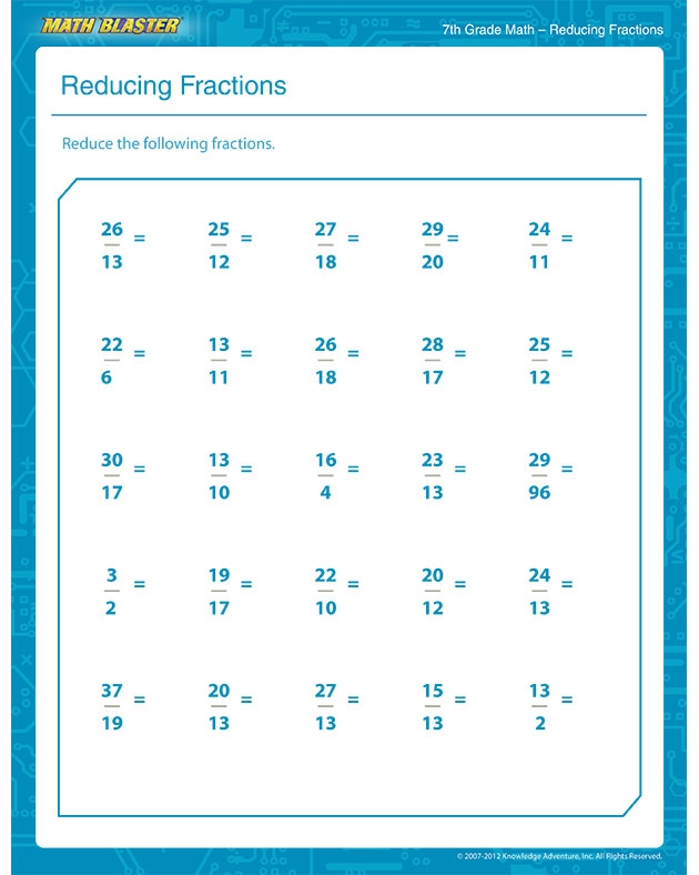 Math Worksheets For 7Th Graders Free Printable
