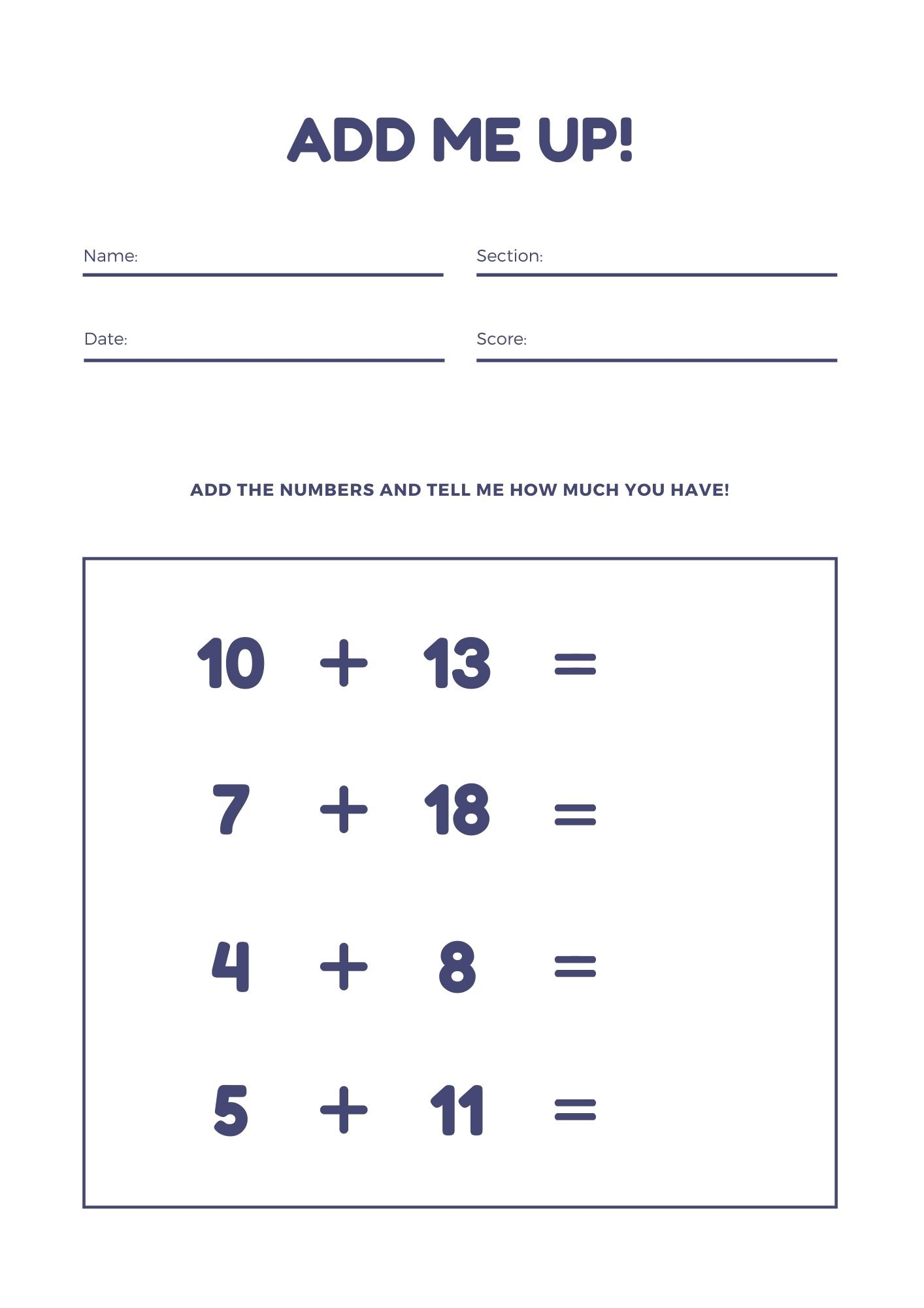 Math Worksheets Printable Printable Worksheets