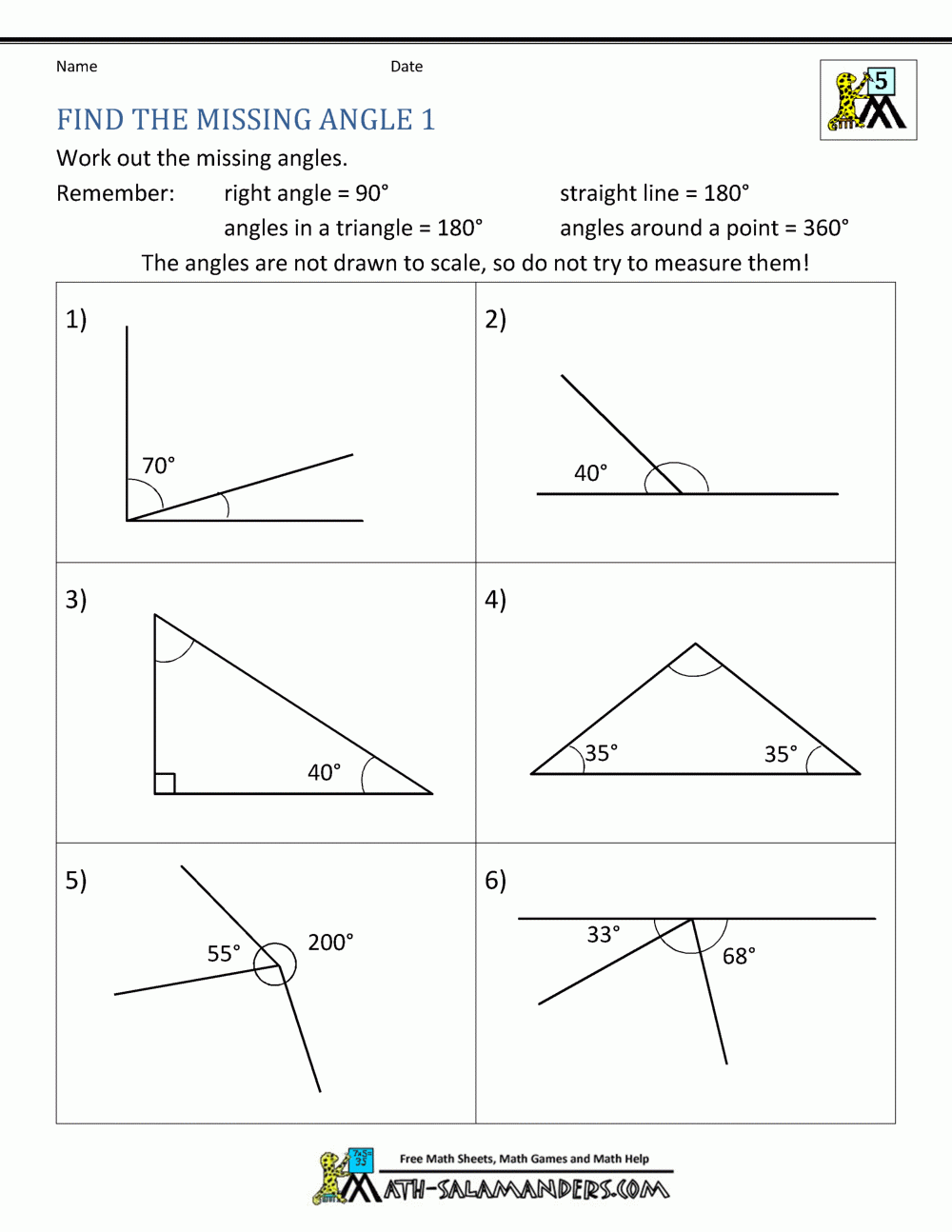 Measuring Angles Of A Triangle Worksheet Angleworksheets