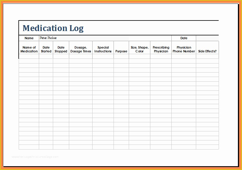 Medication List Template Free Download Of Medication List Template 