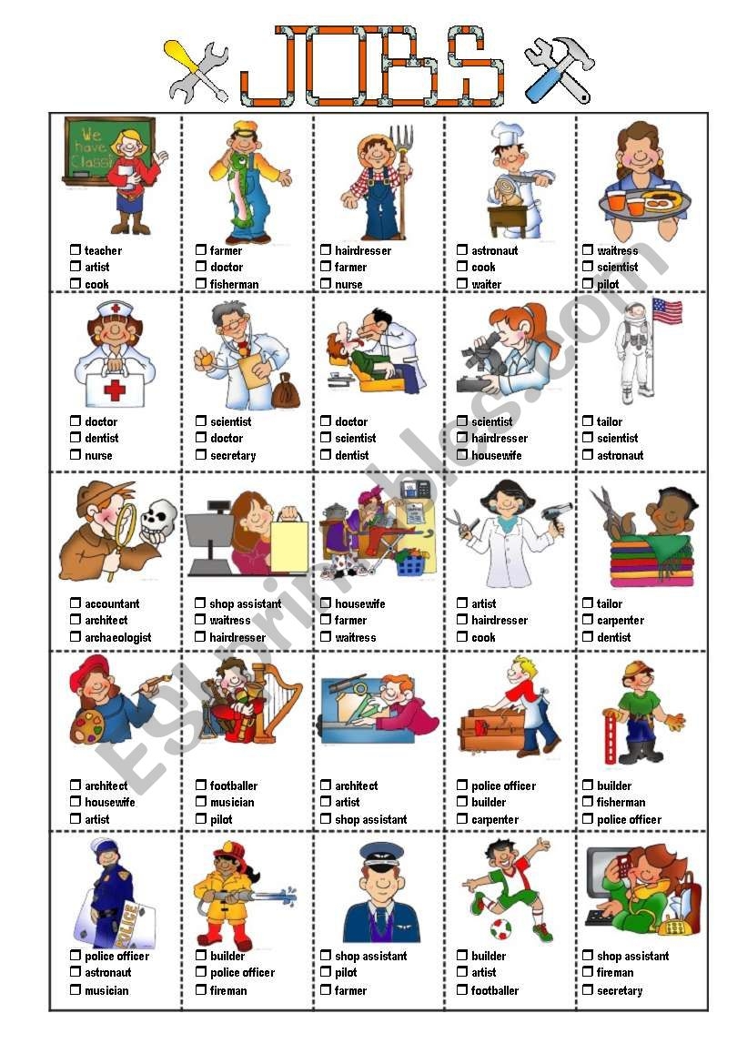 Multiple Jobs Worksheet Free Printable