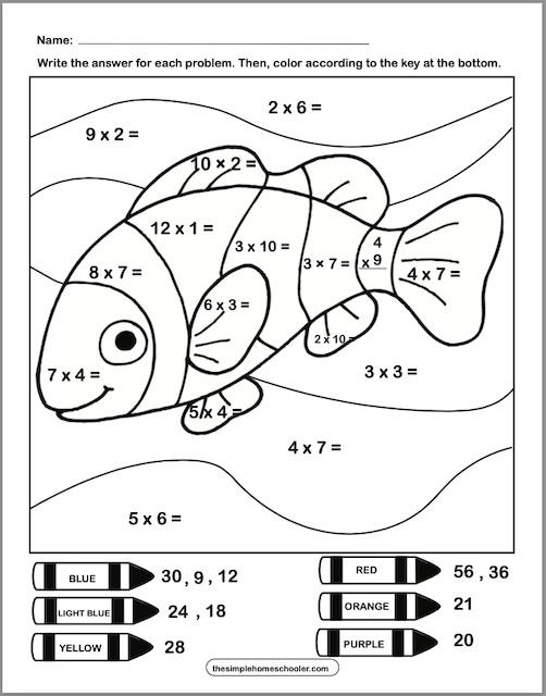 Multiplication Coloring Worksheets Math Monks Worksheets Library
