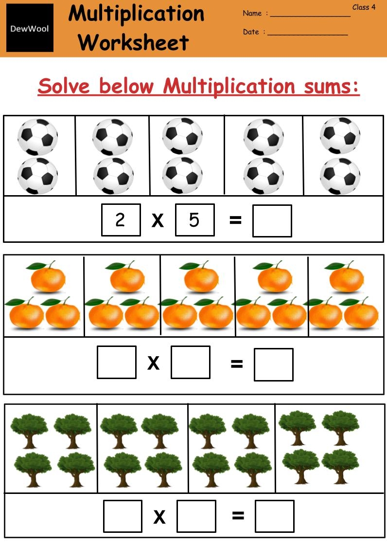 Multiplication Sums For Class 4 DewWool