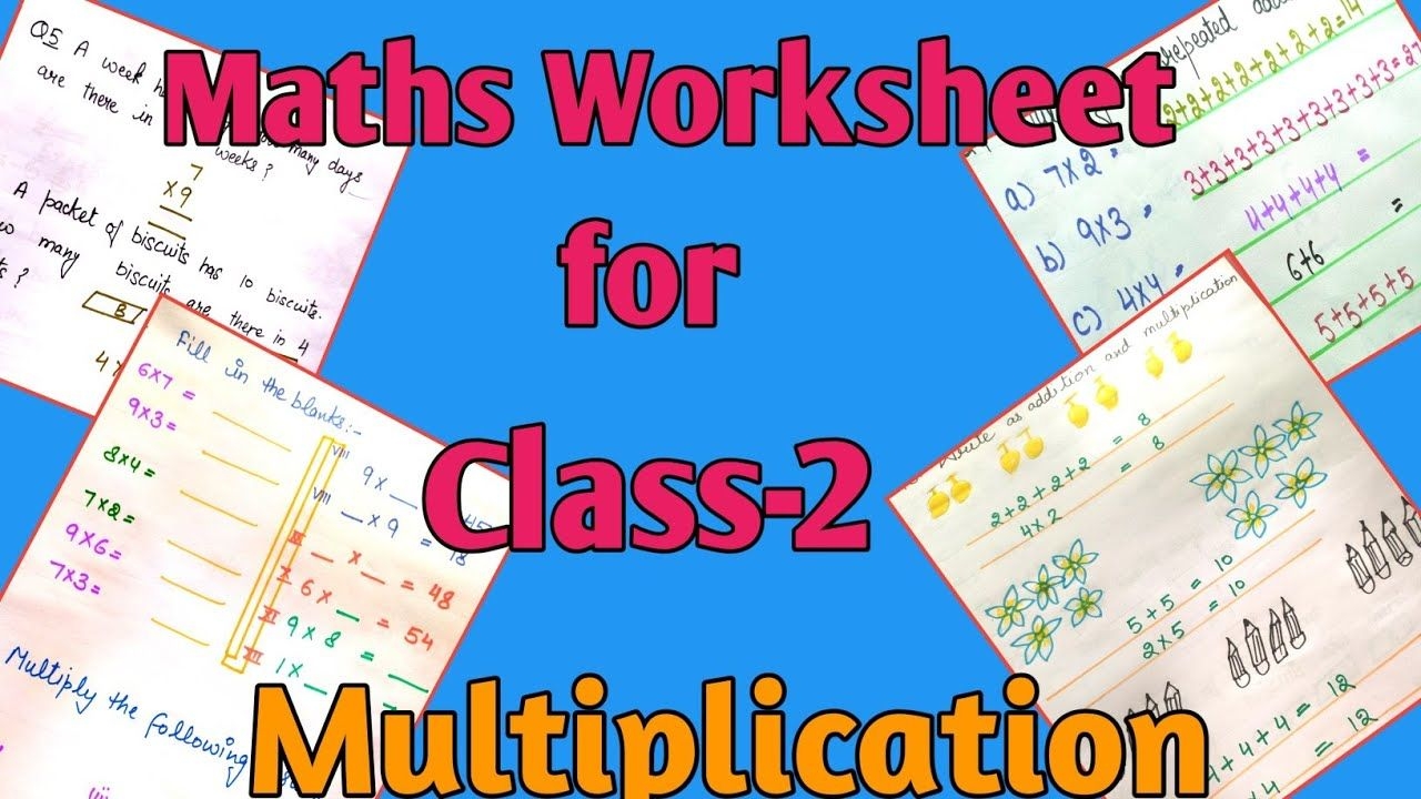 Multiplication Worksheet Class 2 Maths For Class 2 Multiplication 