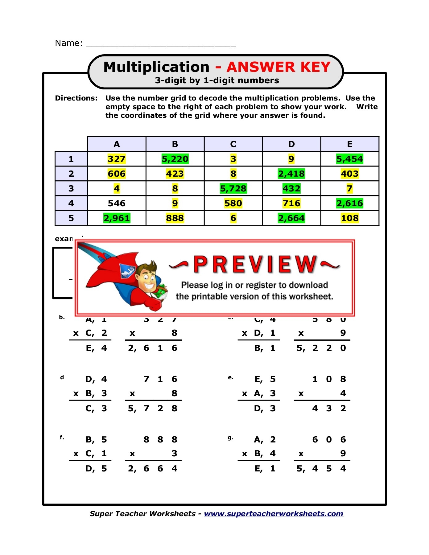 Multiplication Worksheets Super Teacher Printable Worksheets