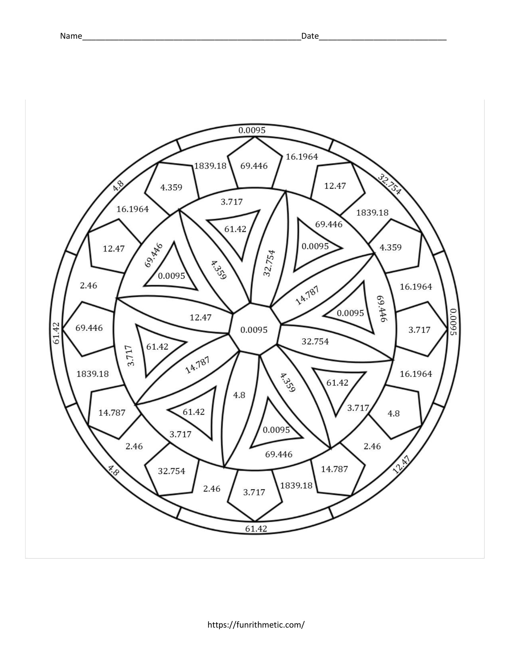 Multiplying Decimals Color By Number Worksheets Library