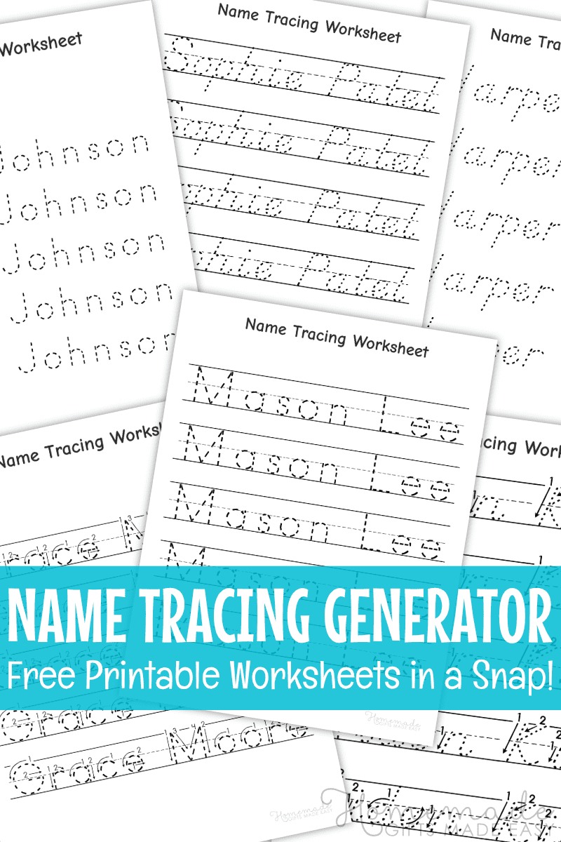 Name Tracing Generator Make Free Name Tracing Worksheets Worksheets 