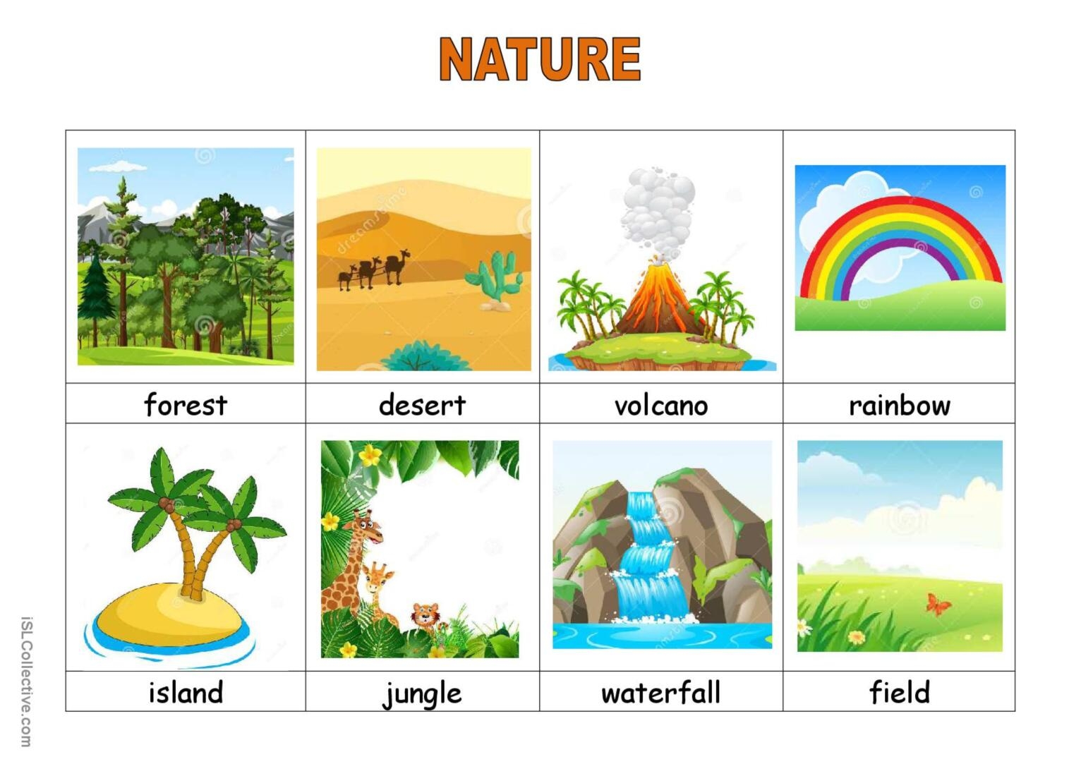 NATURE Vocabulary English ESL Worksheets Pdf Doc