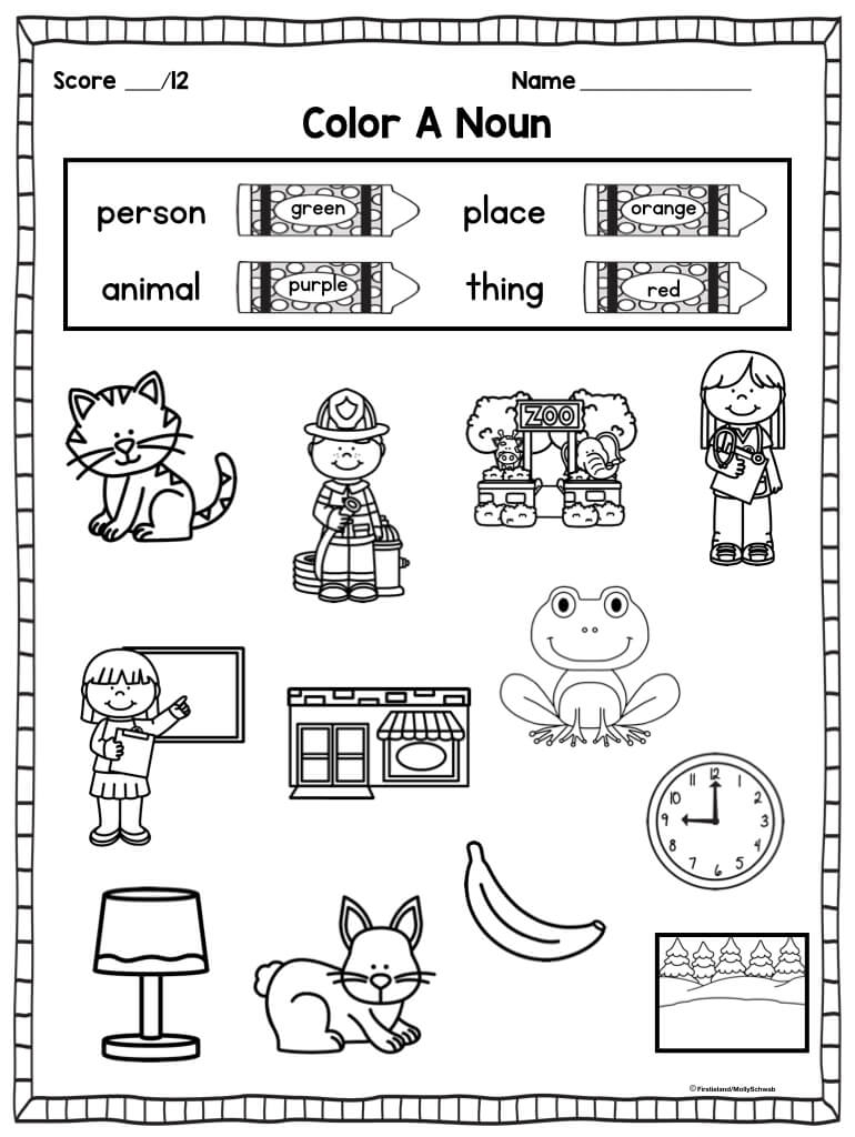 Noun Activity For Kindergarten