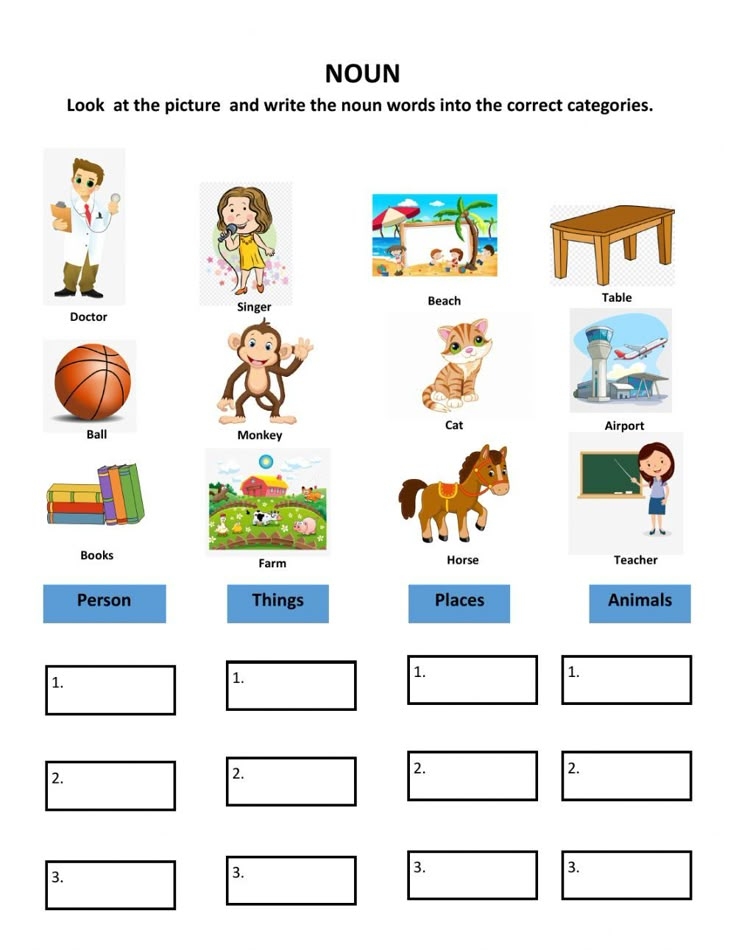 Nouns Online Worksheet For Grade 1 You Can Do The Exercises Online Or 