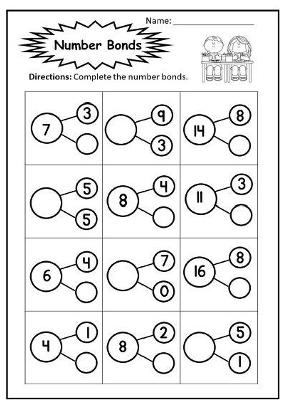 Number Bonds Worksheets WorksheetsGO Worksheets Library