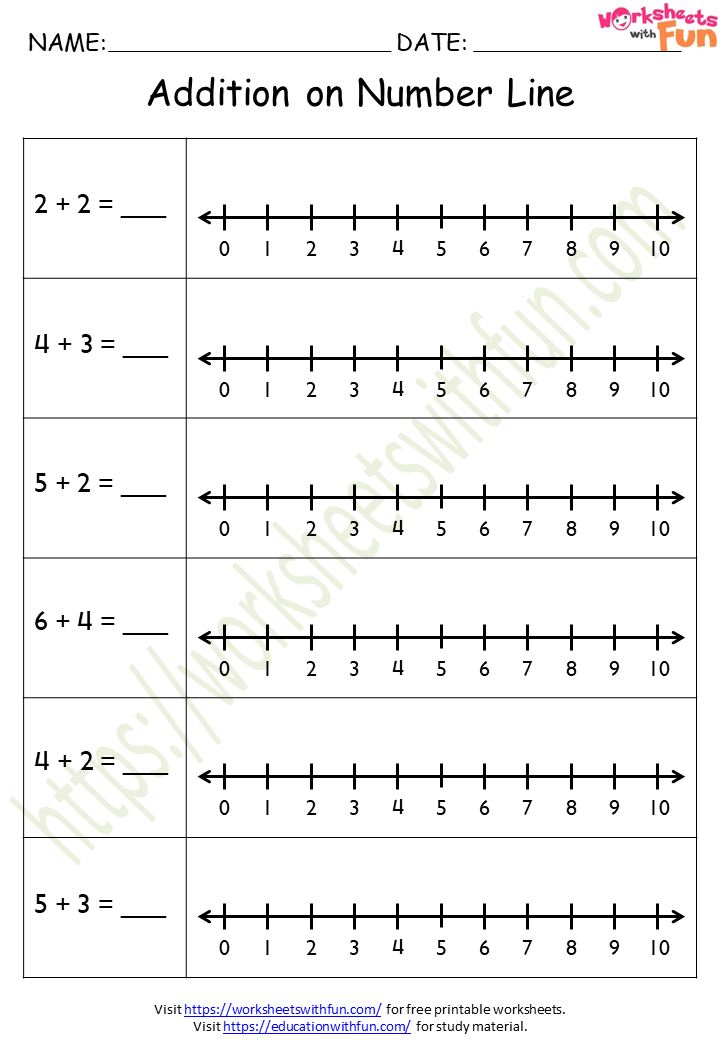 Number Line Addition Worksheets With Answer Key Worksheets Library