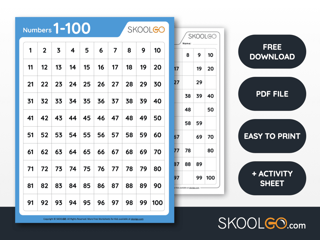 Number Names 1 To 100 Worksheet In English Infoupdate