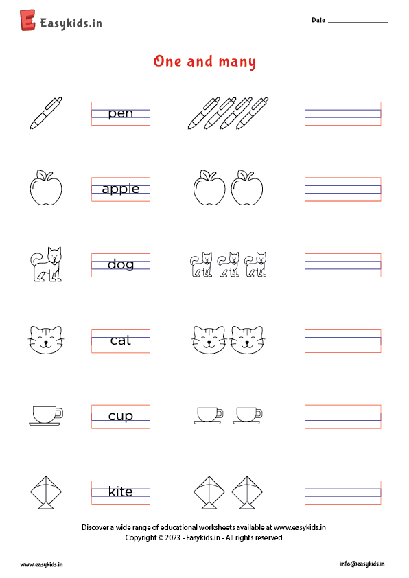 One And Many Worksheet EasyKids in