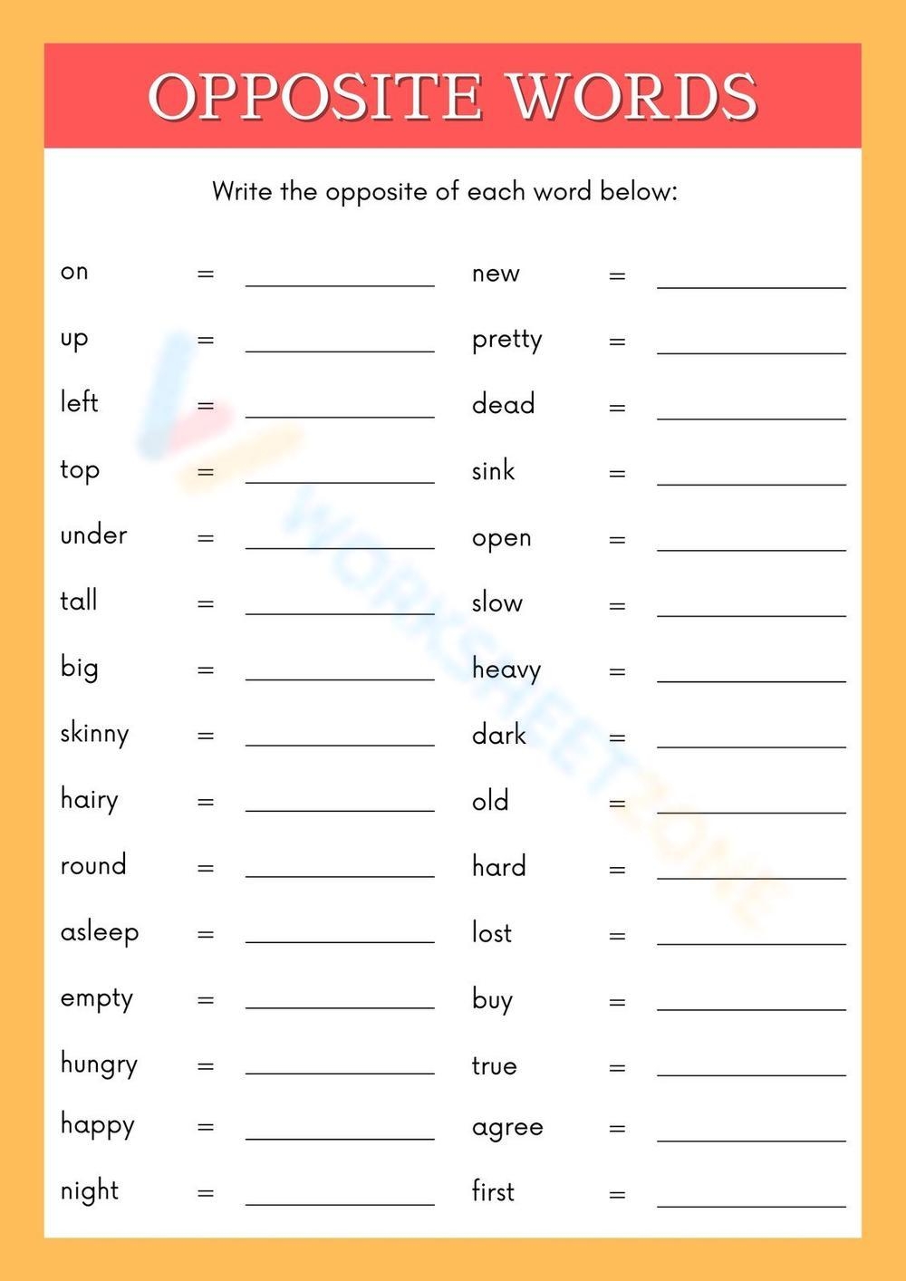 Opposite Word Worksheet Live Worksheets Worksheets Library