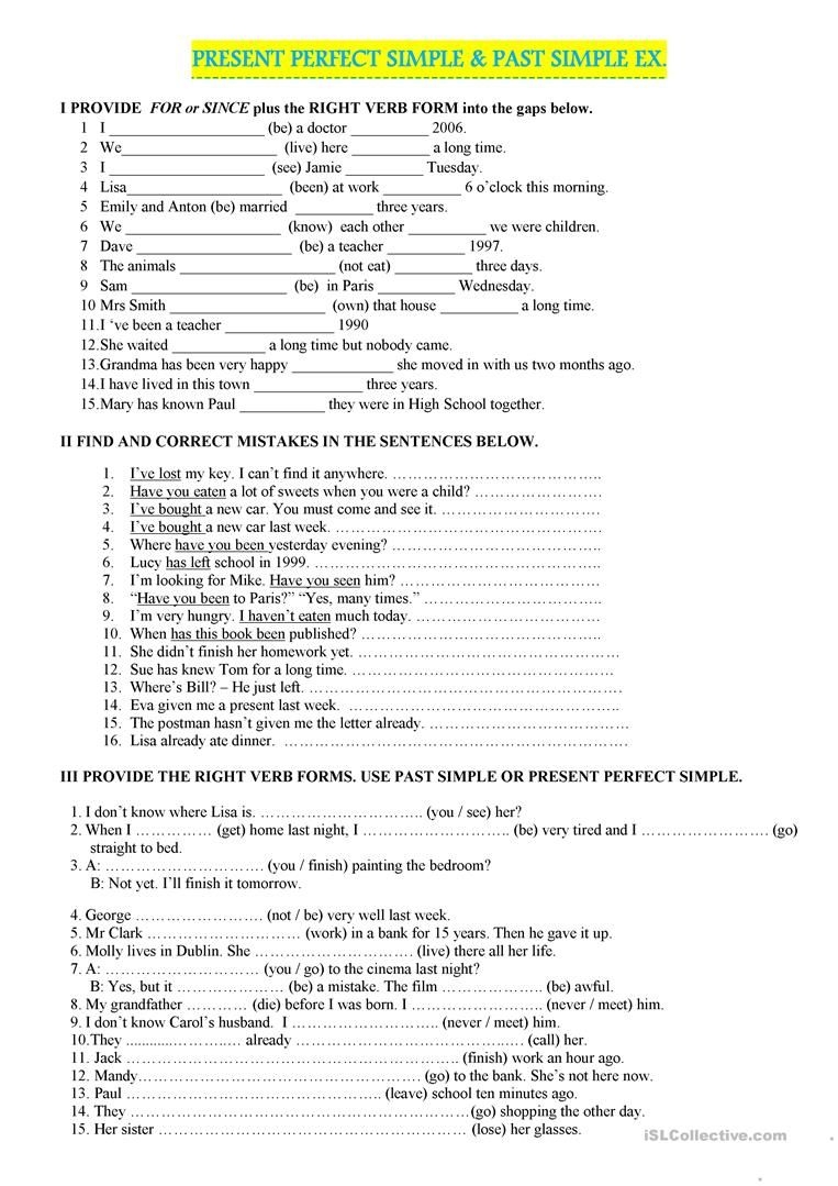 Past Perfect Tense Worksheet Grade 6