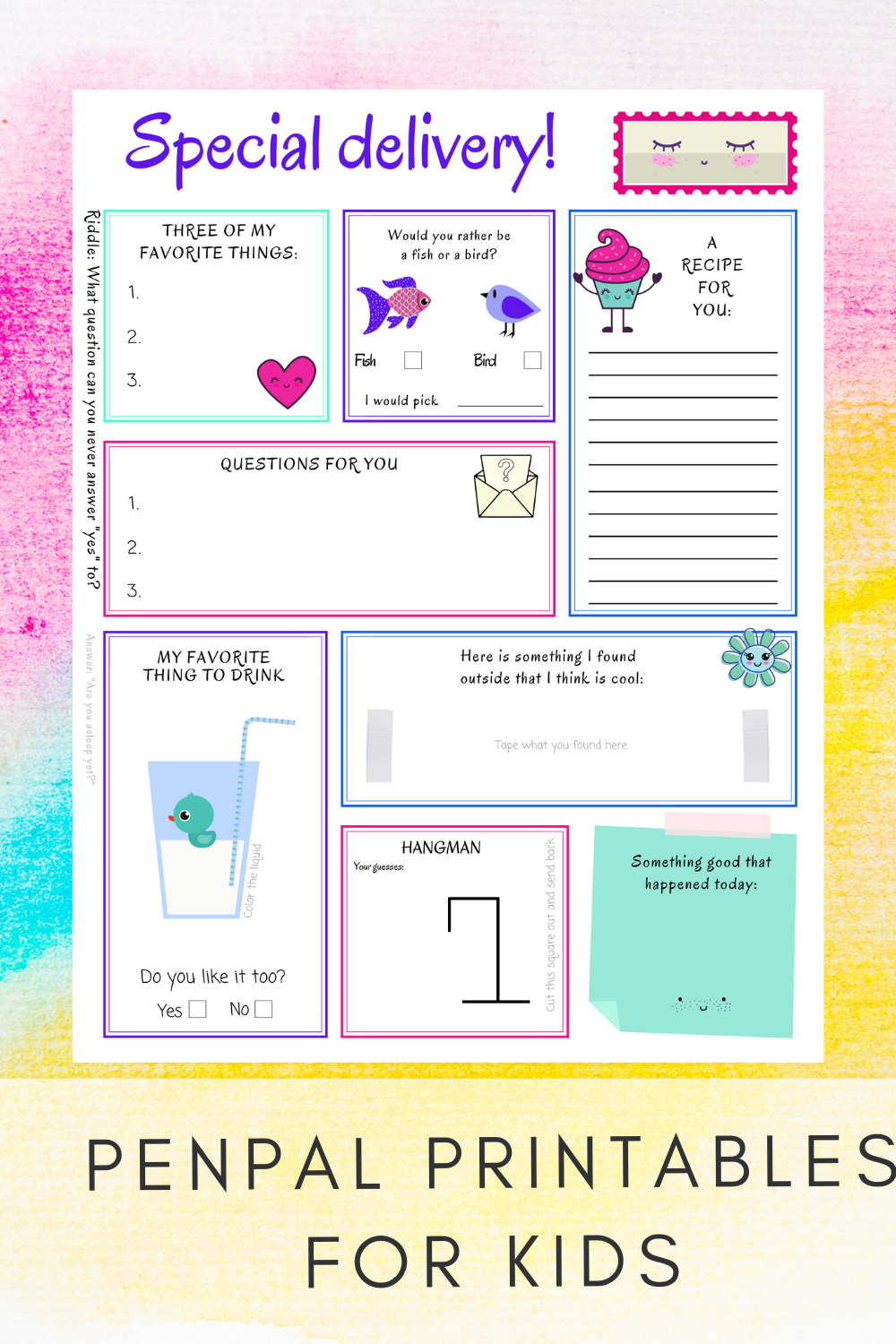 Pen Pal Letter Template Printable Printable Templates