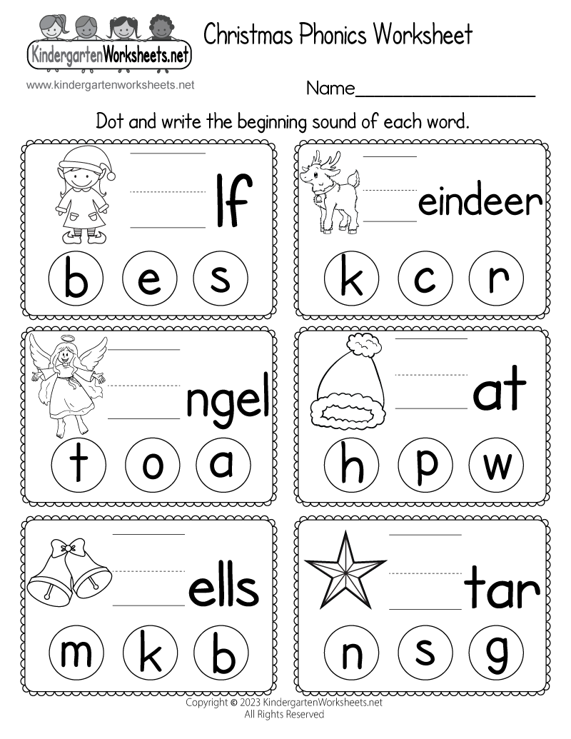 Phonics Worksheets Kindergarten Kindergarten