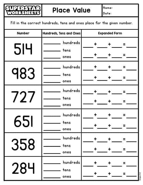 Place Value Worksheet Up To 10 Million Worksheets Library