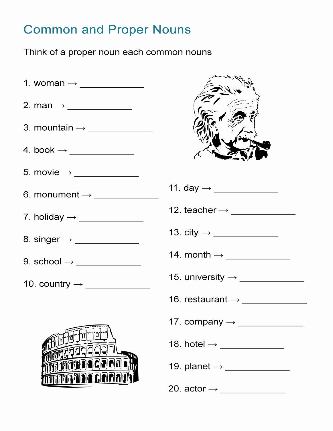 Practice 30 Simply Free Proper Noun Worksheets Simple Template Design