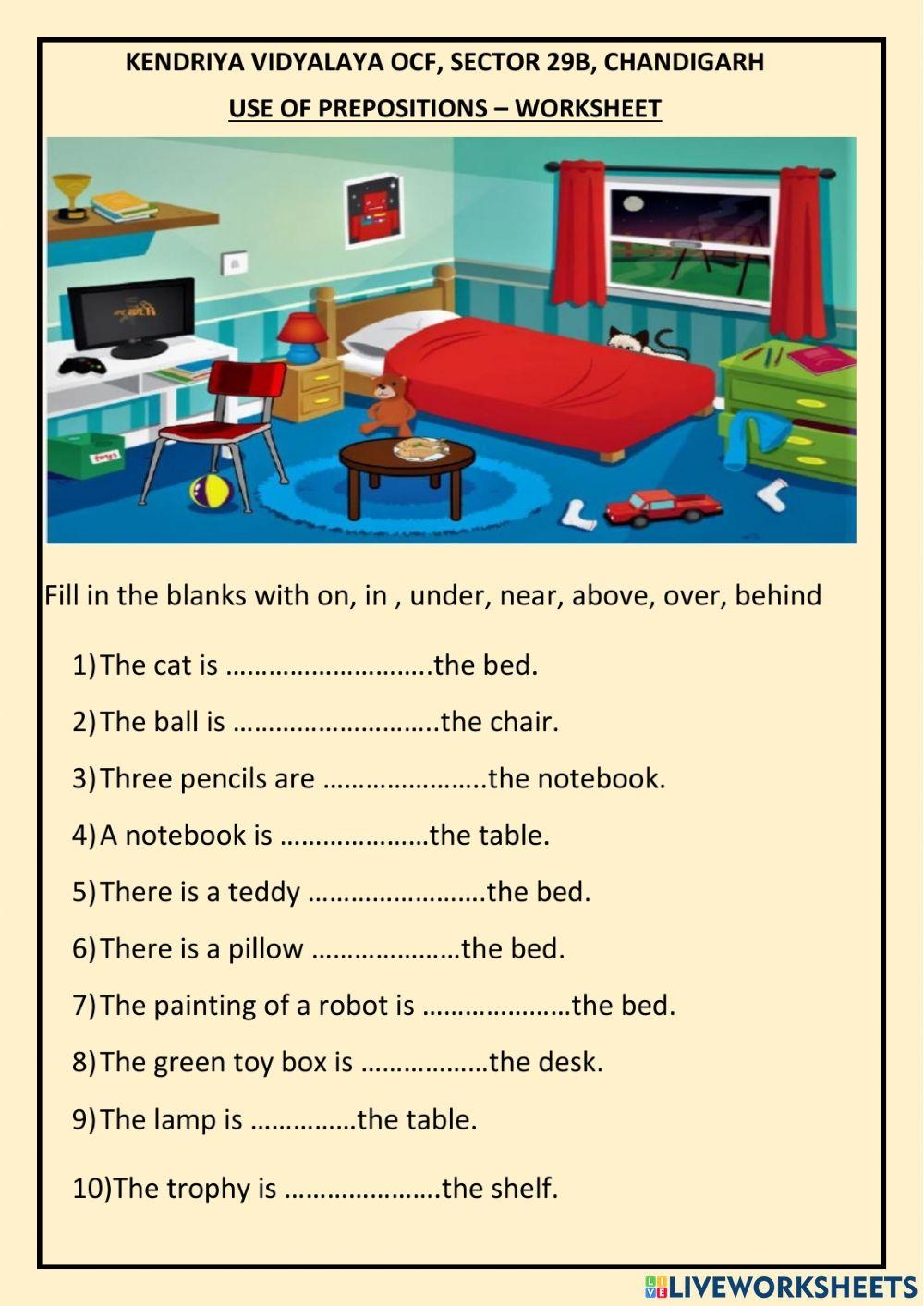 Preposition Worksheets For Class 2 Worksheets Library