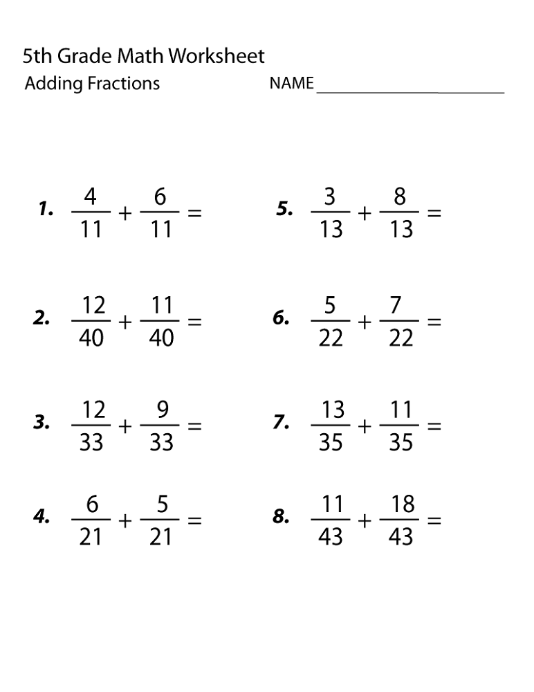 Printable 5th Grade Math Worksheets Printable Worksheets