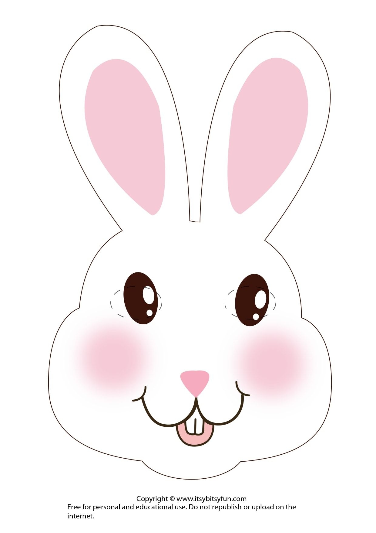 Printable Bunny Face Template Content Calendar Template