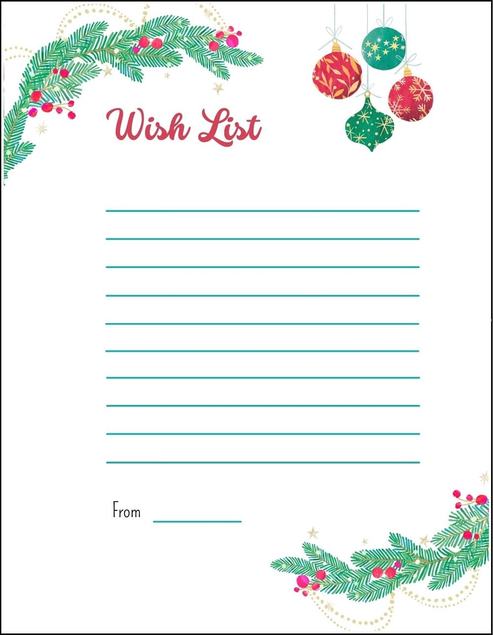 Printable Christmas List Template PrintableLib