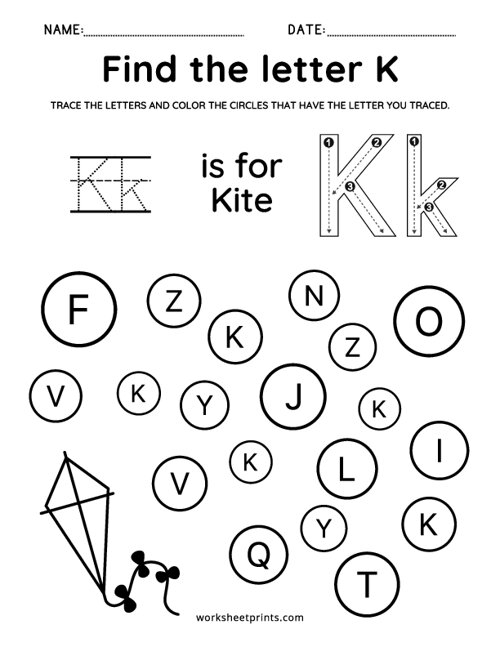 Printable Find The Letter K Worksheet WorksheetPrints