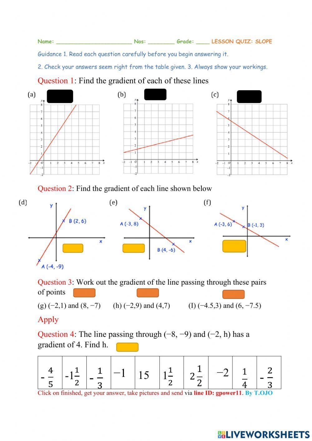 Printable Finding Slope From A Graph Worksheet USA Worksheets Library