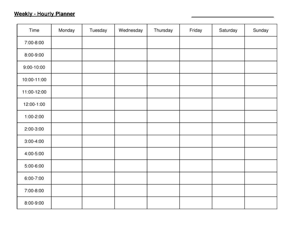 Weekly Schedule Template Printable Free - Download Free Printable Templates
