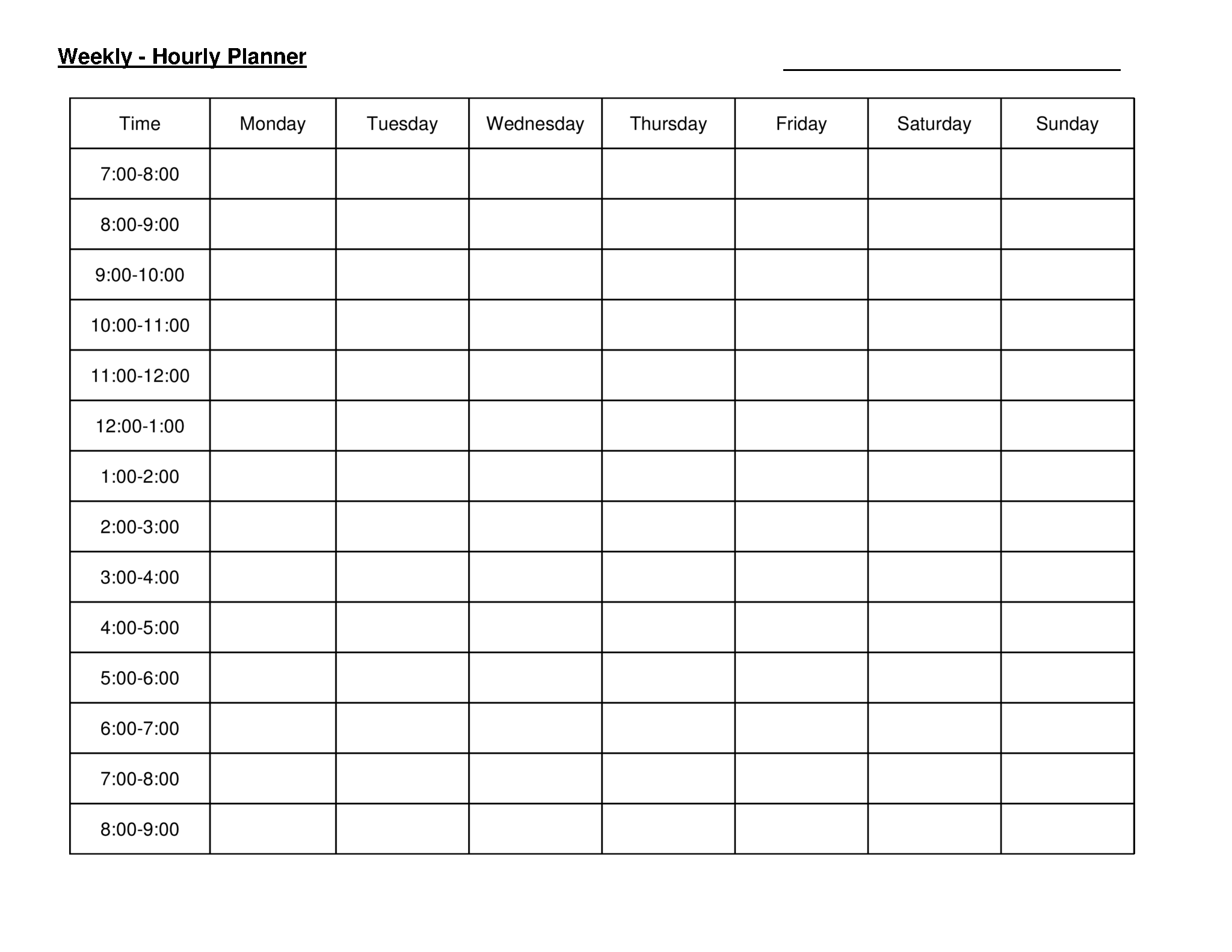 Weekly Schedule Template Printable Free - Download Free Printable Templates