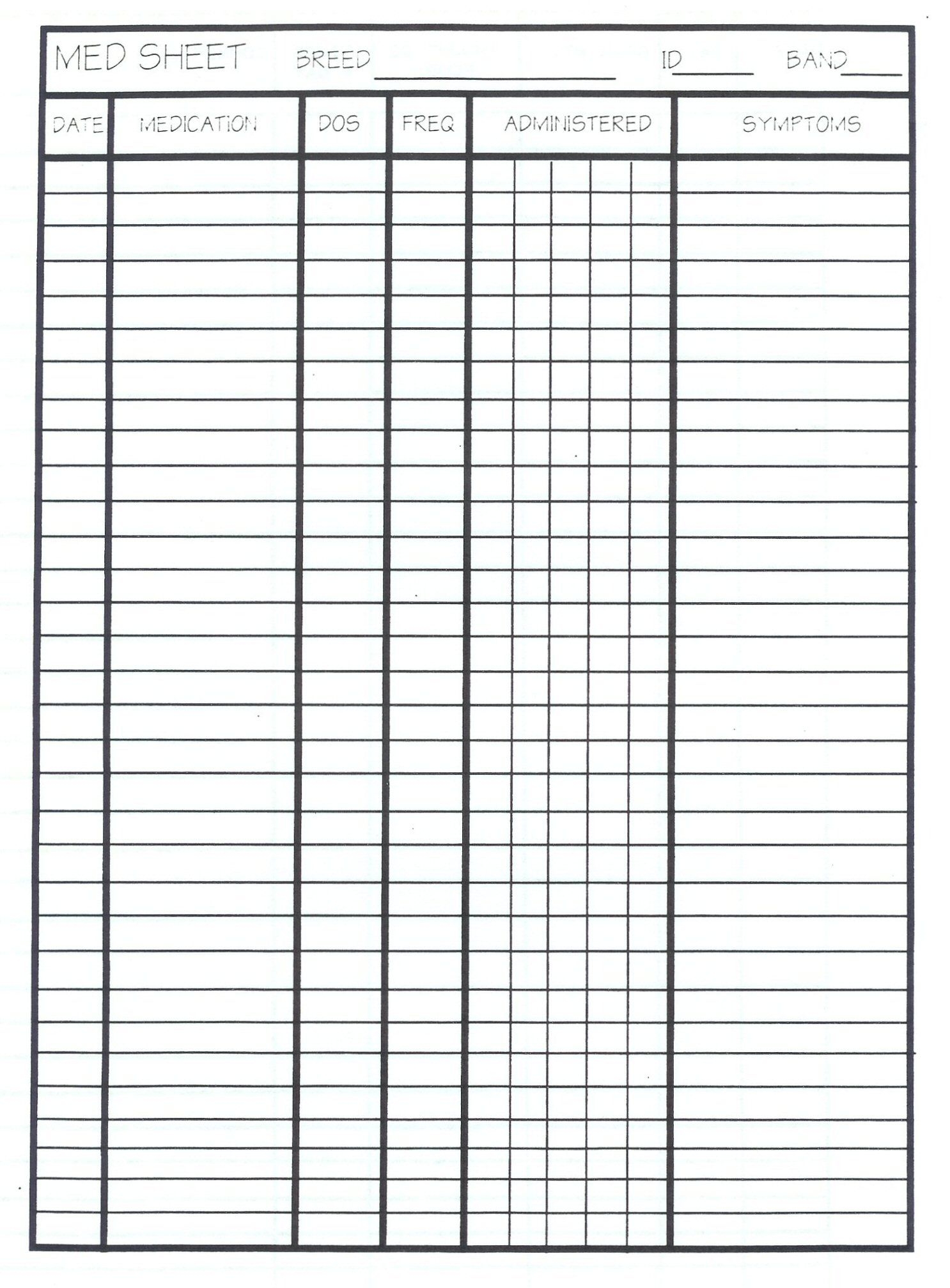 Printable Medication Administration Record Template Printable JD