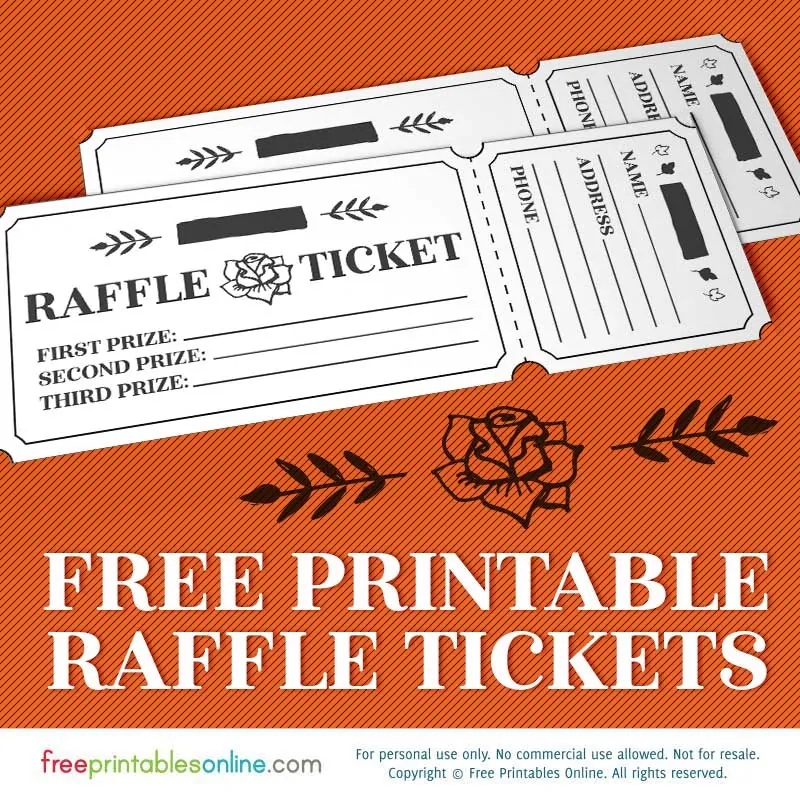 Printable Rosy Raffle Tickets Free Raffle Template Free Printables 