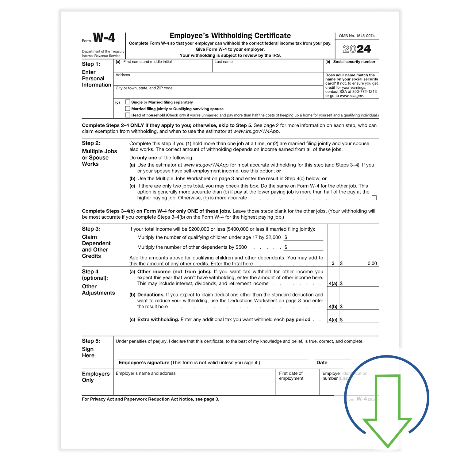 Printable W4 2024 Worksheet Pippa Britteny
