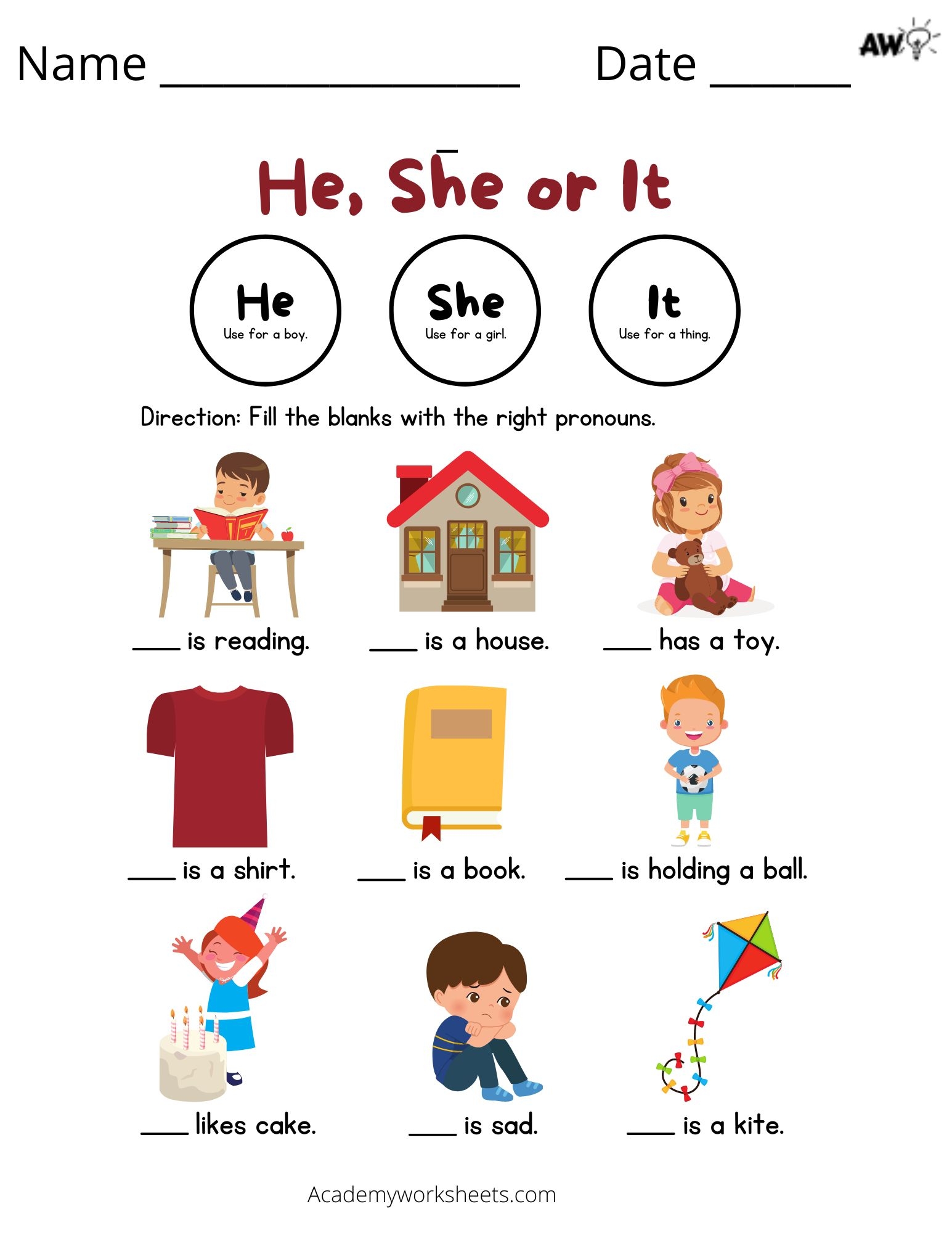 Pronoun Worksheets Academy Worksheets