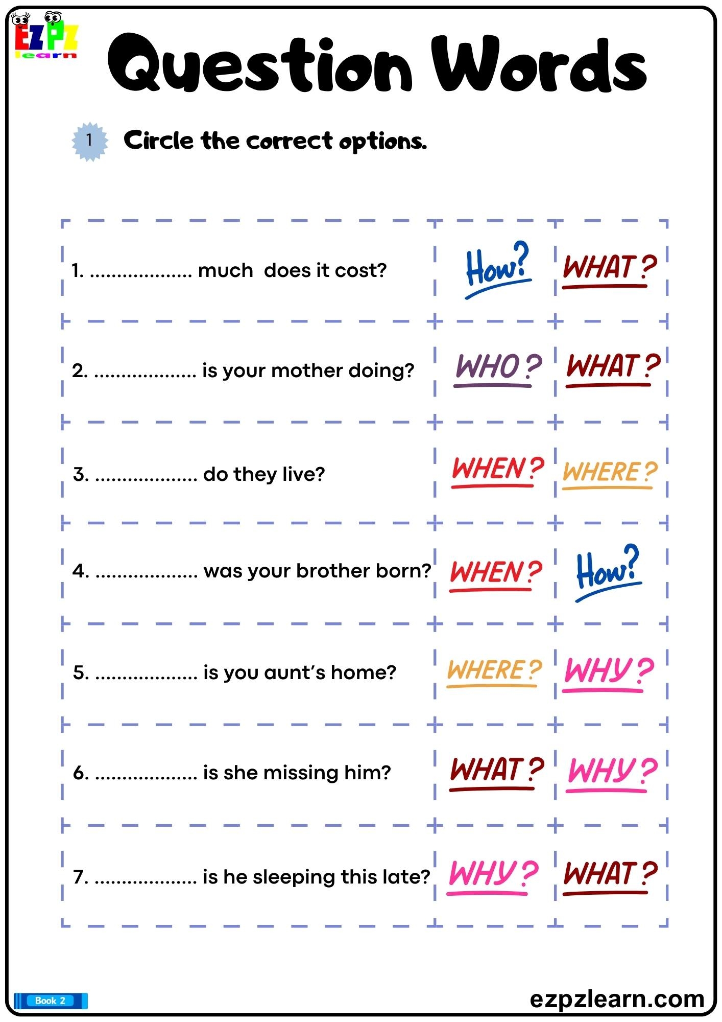 Question Words Online Exercise For Grade 7 Live Worksheets