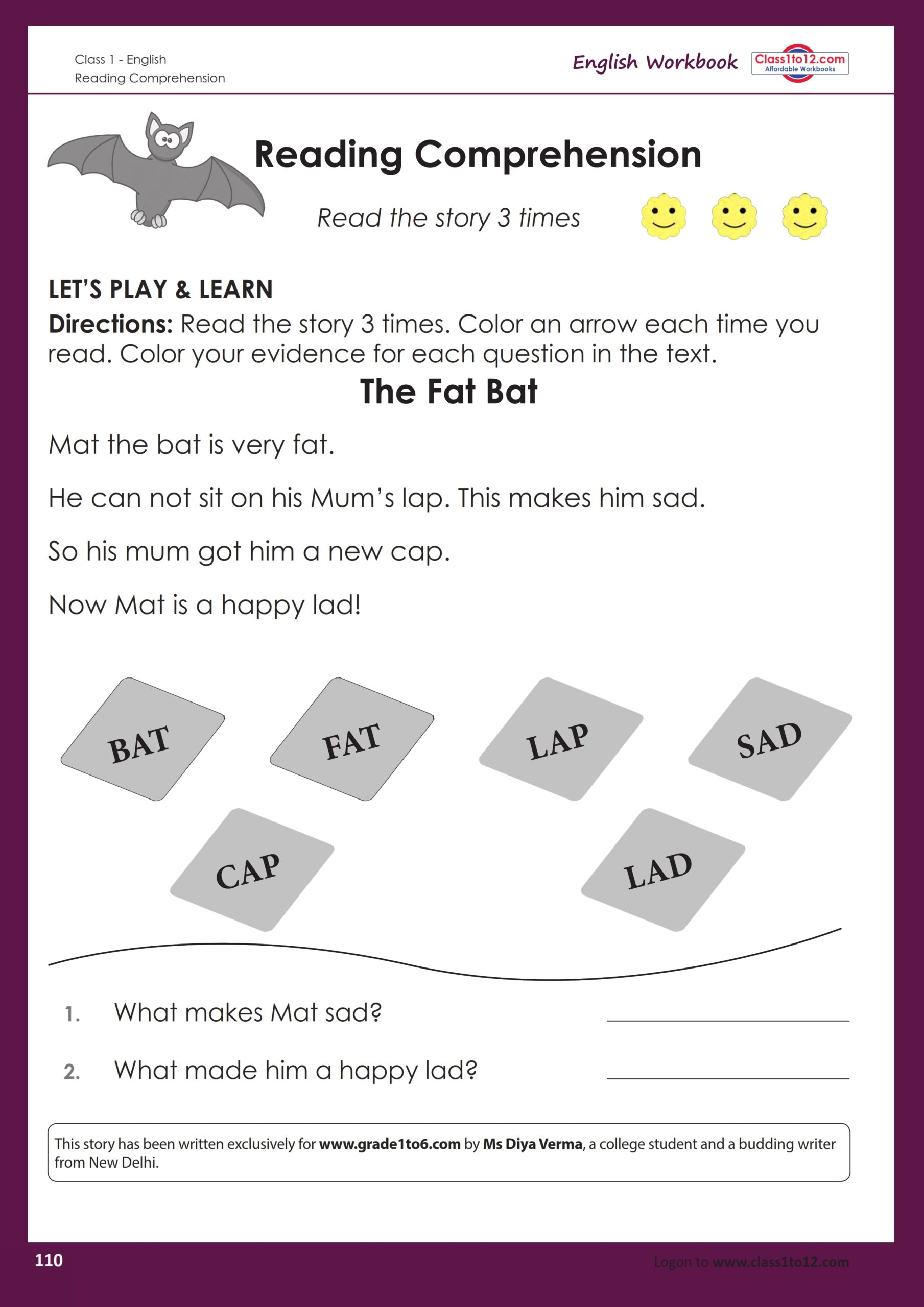 Reading Comprehension For Class 1 Class1to12