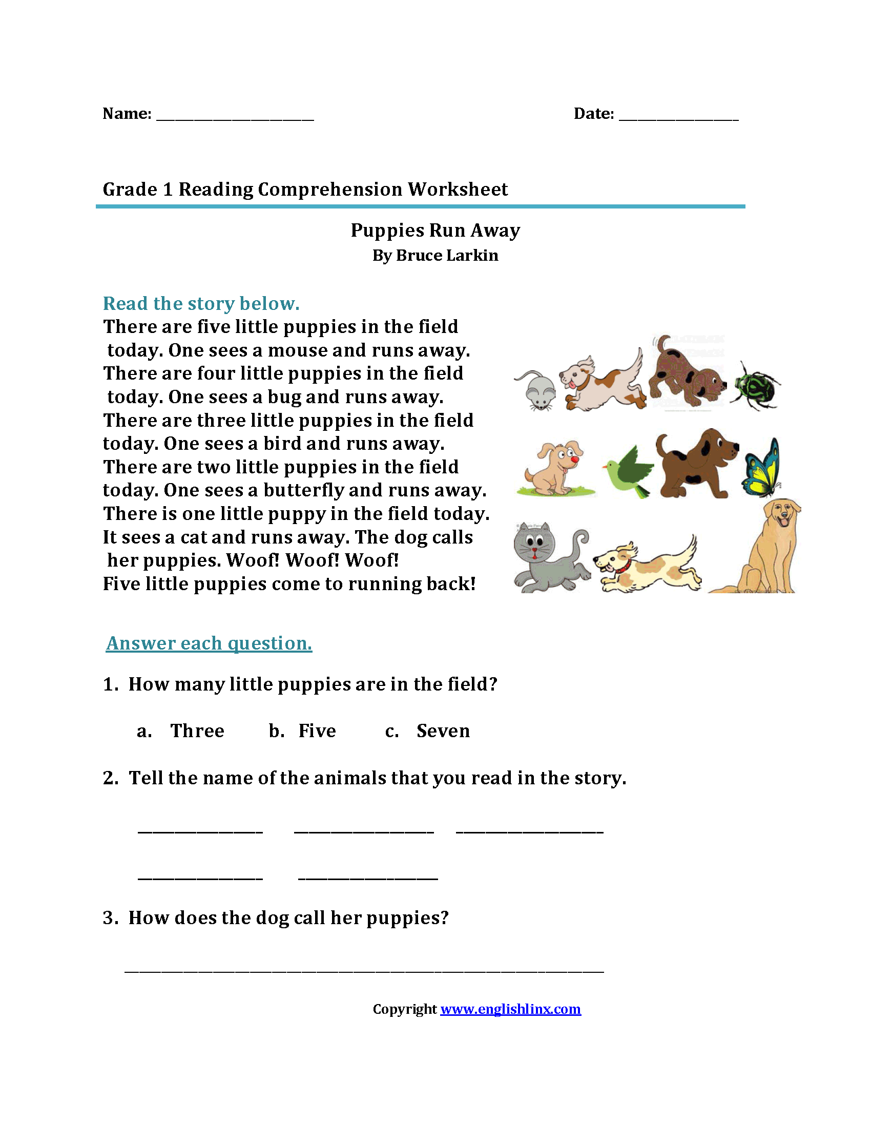 Reading Worksheets First Grade Reading Worksheets