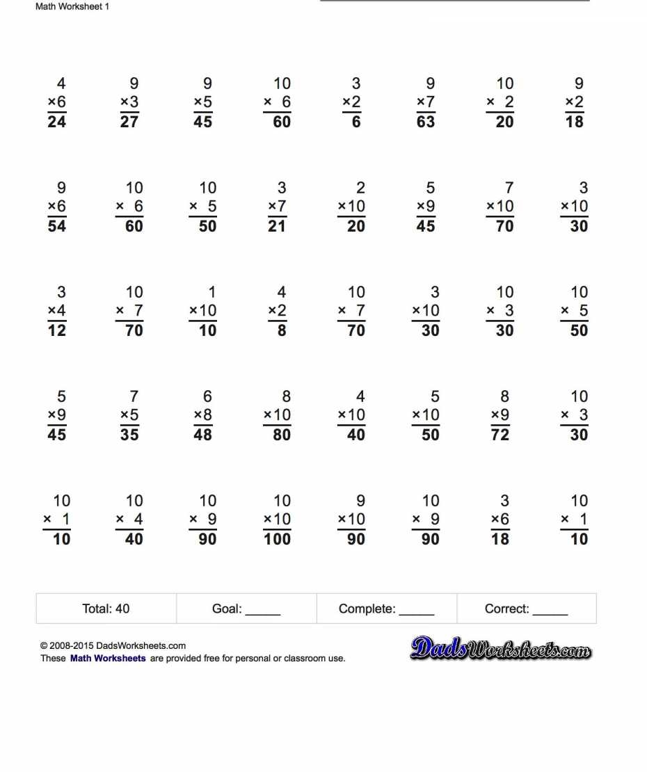 Sample Kumon Math Worksheets