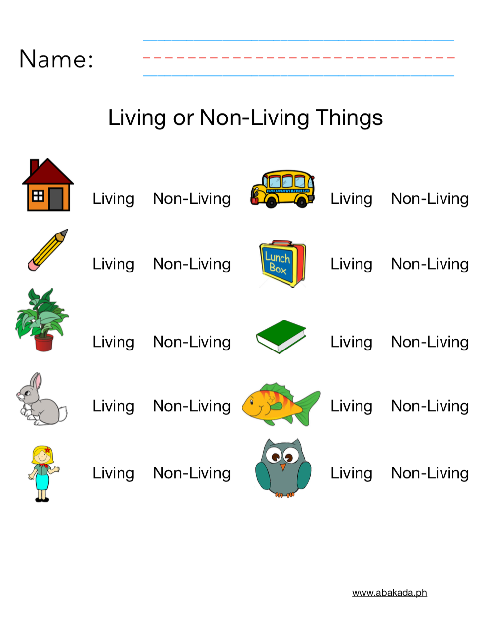 Science Living And Non Living Things Worksheet PrimaryLeap co uk 