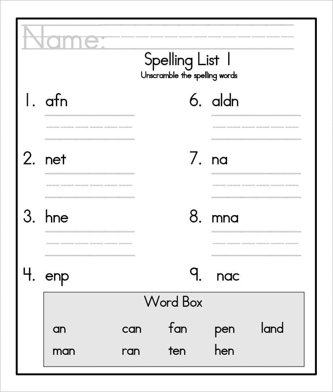 Second Grade Spelling Worksheets K5 Learning Worksheets Library